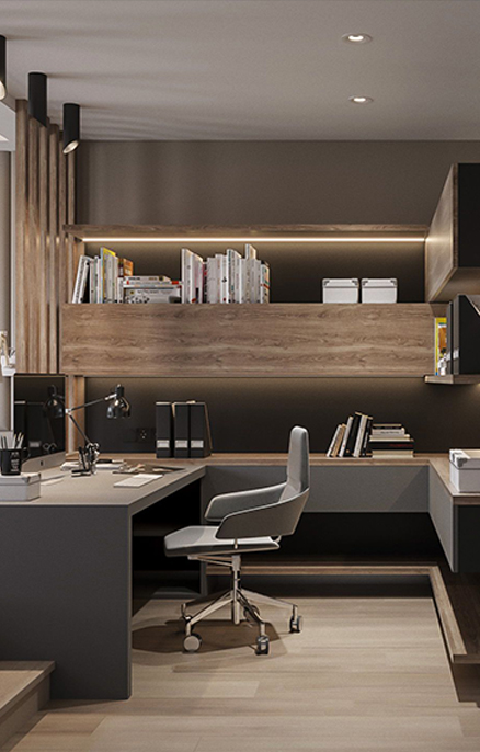 整木護(hù)墻、書(shū)柜